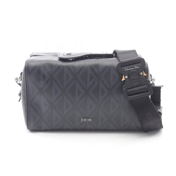 DIOR Black Diamond Leather Shoulder Bag - Picture 1 of 10